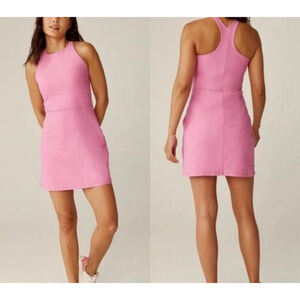 Beyond Yoga Spacedye Refocus Sports Mini Dress S Pink Racerback Shelf Bra Tennis